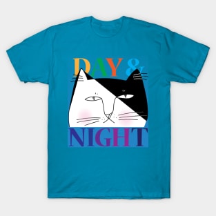 Day & Night tuxedo cat T-Shirt